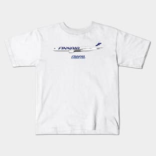 Illustration of Finnair Airbus A350 Kids T-Shirt